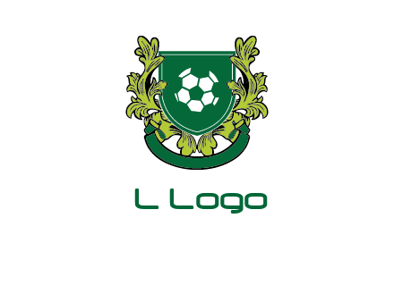 green leaf and football shield logo