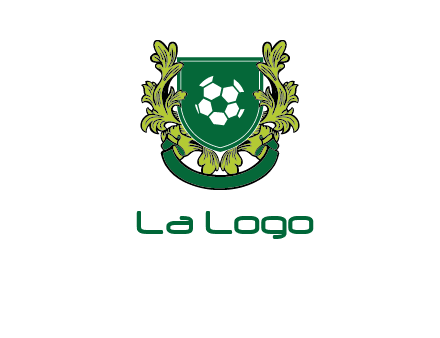 green leaf and football shield logo