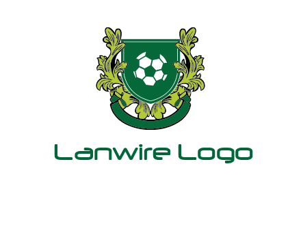 green leaf and football shield logo