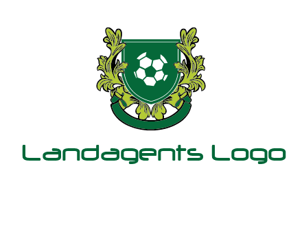 green leaf and football shield logo