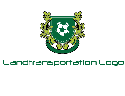 green leaf and football shield logo