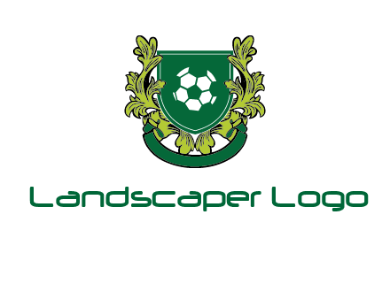 green leaf and football shield logo