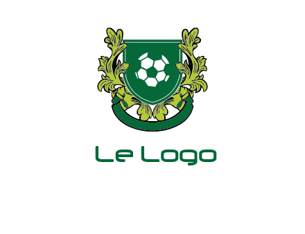 green leaf and football shield logo