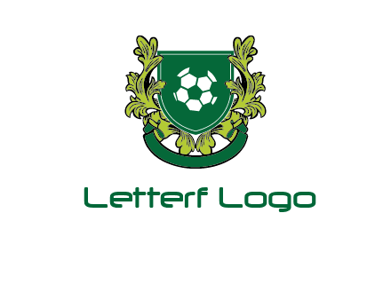 green leaf and football shield logo