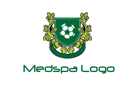 green leaf and football shield logo