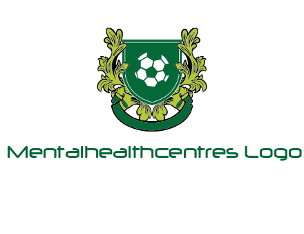 green leaf and football shield logo