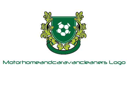 green leaf and football shield logo