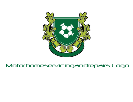 green leaf and football shield logo