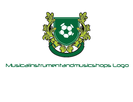 green leaf and football shield logo