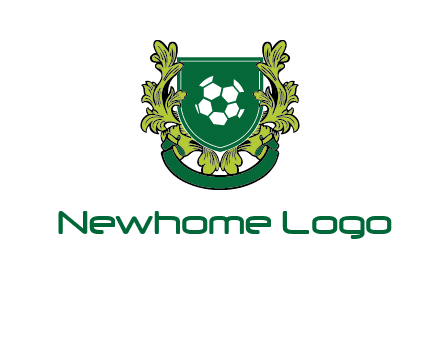 green leaf and football shield logo