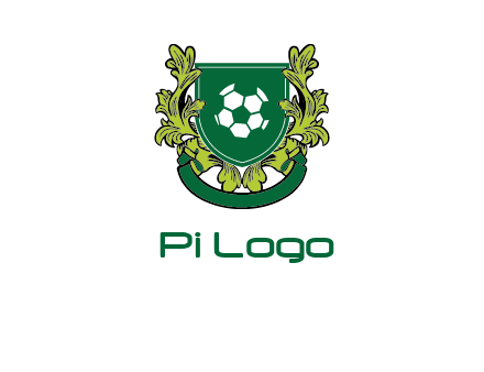 green leaf and football shield logo