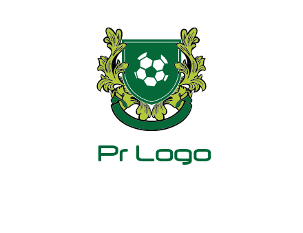 green leaf and football shield logo