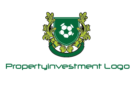 green leaf and football shield logo