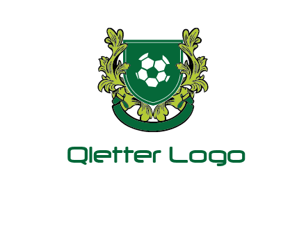 green leaf and football shield logo