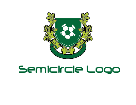 green leaf and football shield logo