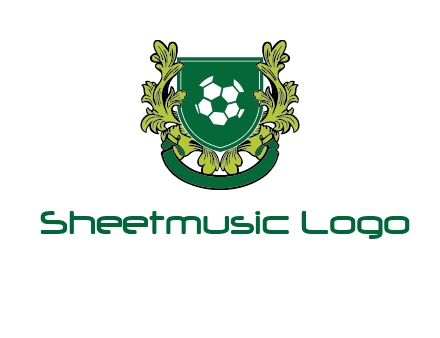 green leaf and football shield logo