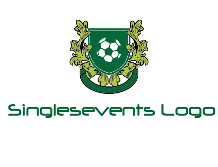 green leaf and football shield logo