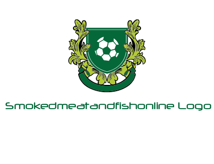 green leaf and football shield logo