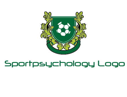 green leaf and football shield logo