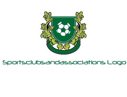 green leaf and football shield logo