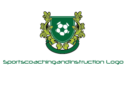 green leaf and football shield logo