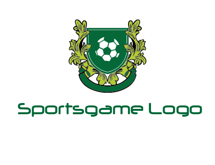 green leaf and football shield logo