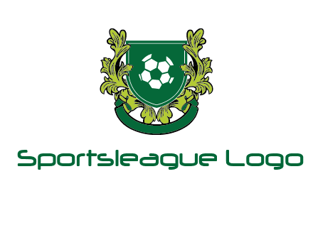 green leaf and football shield logo