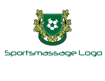 green leaf and football shield logo