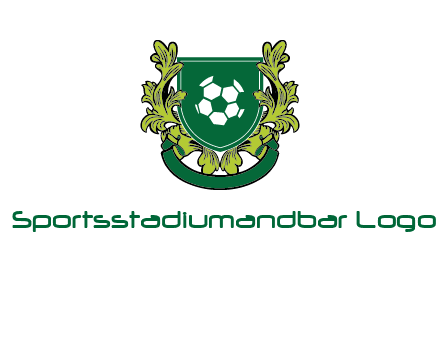 green leaf and football shield logo