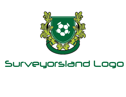 green leaf and football shield logo