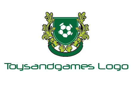 green leaf and football shield logo