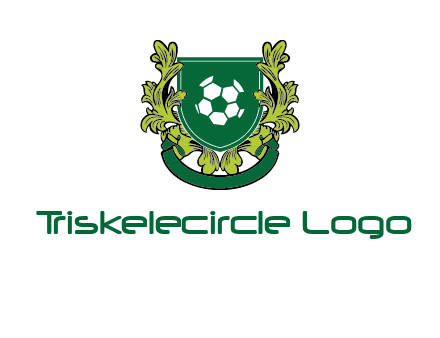 green leaf and football shield logo