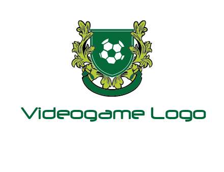 green leaf and football shield logo