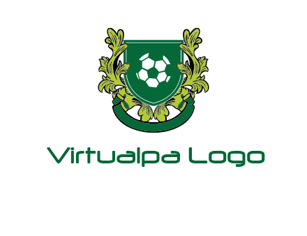 green leaf and football shield logo