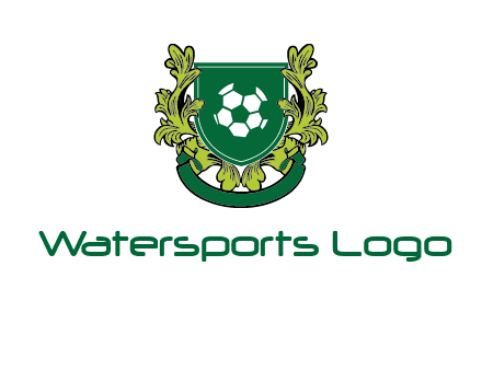 green leaf and football shield logo