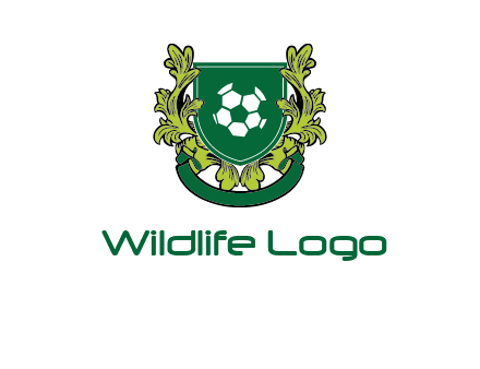 green leaf and football shield logo