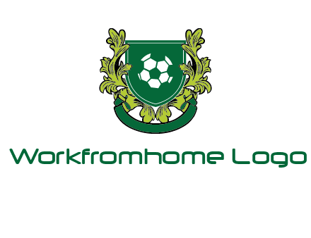 green leaf and football shield logo