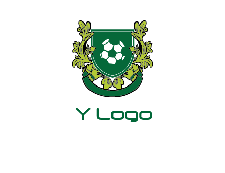 green leaf and football shield logo