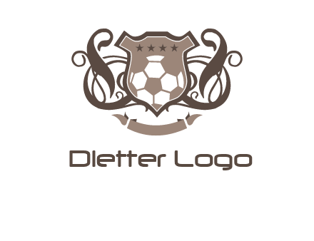 shield design with football swoosh logo