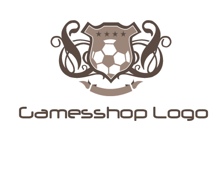 shield design with football swoosh logo