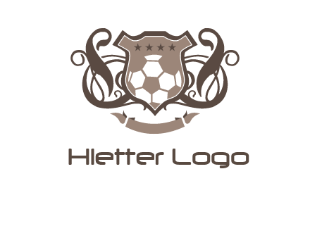 shield design with football swoosh logo