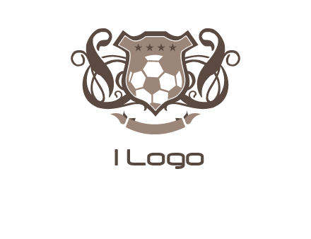 shield design with football swoosh logo