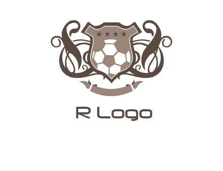 shield design with football swoosh logo