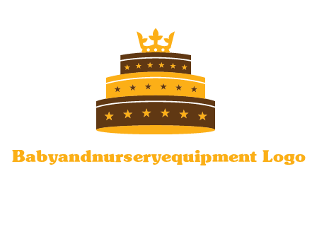 triple layer cake logo with crown