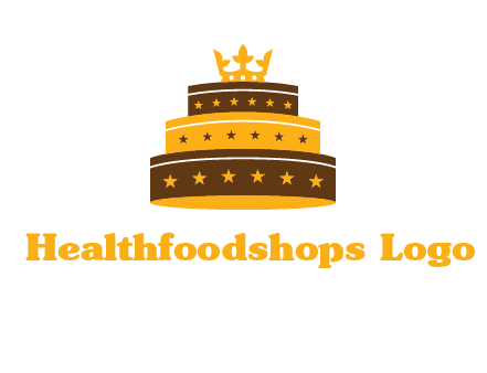 triple layer cake logo with crown