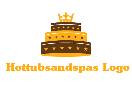 triple layer cake logo with crown