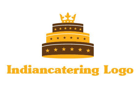 triple layer cake logo with crown