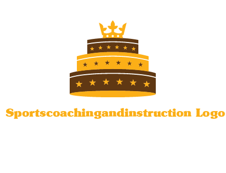 triple layer cake logo with crown