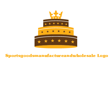 triple layer cake logo with crown