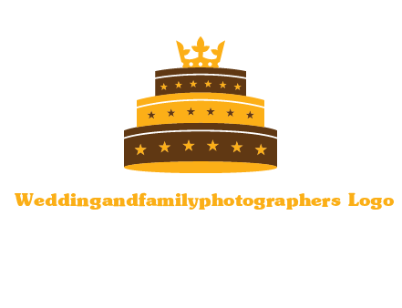 triple layer cake logo with crown